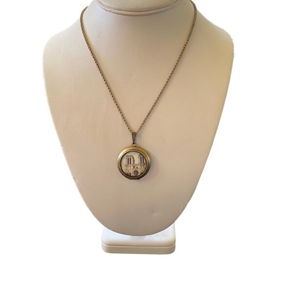Notre Dame Paris France Cathedral Photo Locket Necklace Our Lady of Paris NWT - Picture 4 of 5